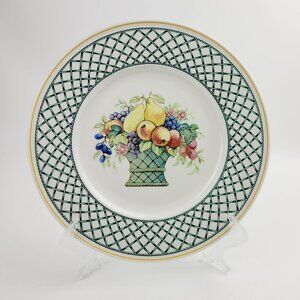 Villeroy & Boch Basket Dinner Plate Fruit Basket Center Green Lattice Germany